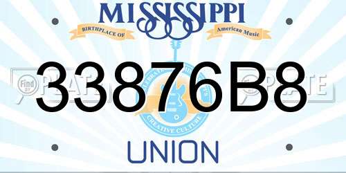 33876B8 Mississippi License Plate