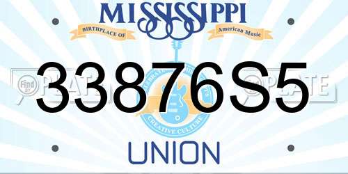 33876S5 Mississippi License Plate