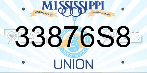 33876S8 Mississippi License Plate