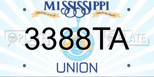 3388TA Mississippi License Plate