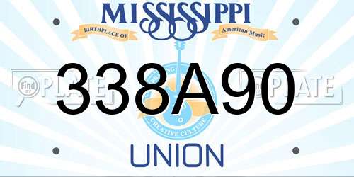 338A90 Mississippi License Plate