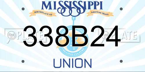 338B24 Mississippi License Plate