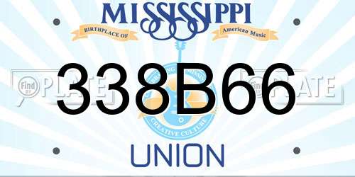 338B66 Mississippi License Plate