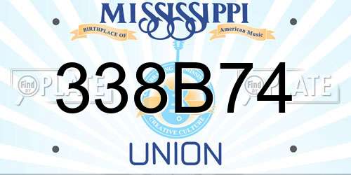 338B74 Mississippi License Plate