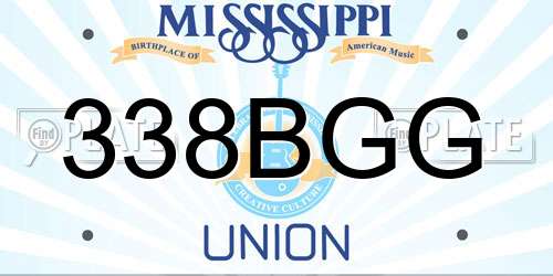 338BGG Mississippi License Plate