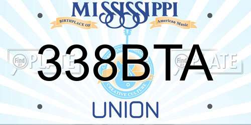 338BTA Mississippi License Plate