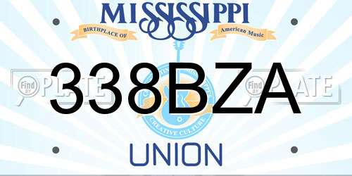 338BZA Mississippi License Plate