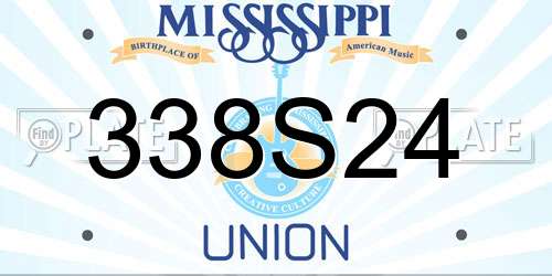 338S24 Mississippi License Plate