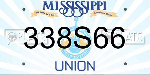 338S66 Mississippi License Plate