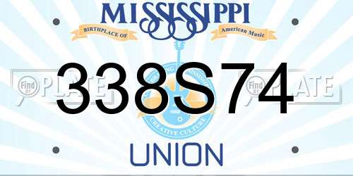 338S74 Mississippi License Plate