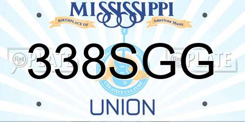 338SGG Mississippi License Plate