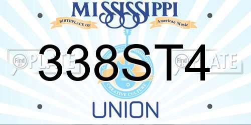 338ST4 Mississippi License Plate