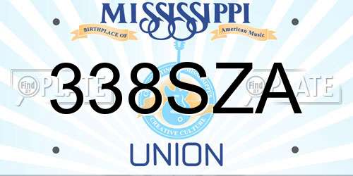 338SZA Mississippi License Plate