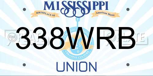 338WRB Mississippi License Plate