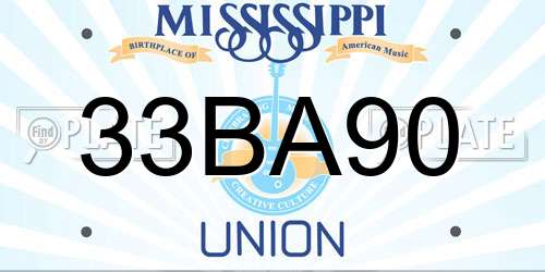 33BA90 Mississippi License Plate
