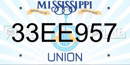 33EE957 Mississippi License Plate