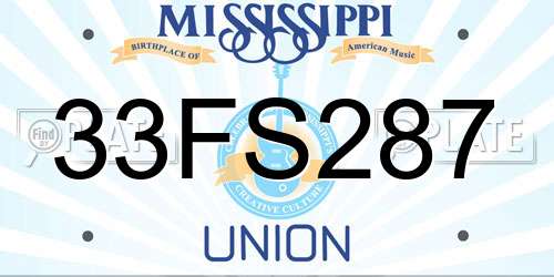 33FS287 Mississippi License Plate
