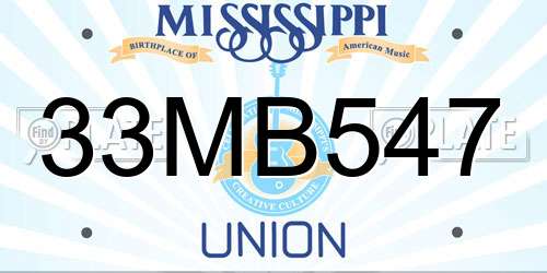 33MB547 Mississippi License Plate