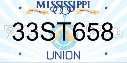 33ST658 Mississippi License Plate