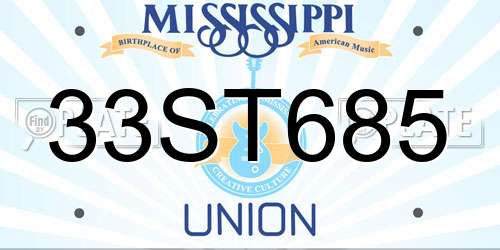 33ST685 Mississippi License Plate