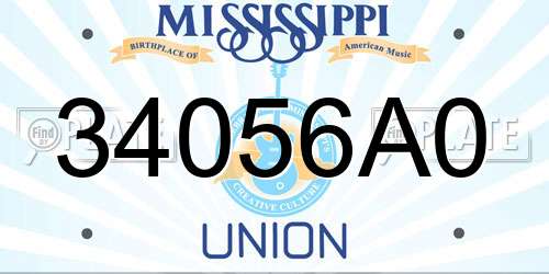 34056A0 Mississippi License Plate