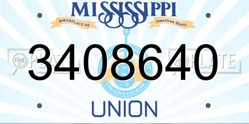 3408640 Mississippi License Plate