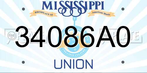 34086A0 Mississippi License Plate