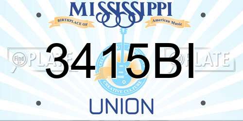 3415BI Mississippi License Plate