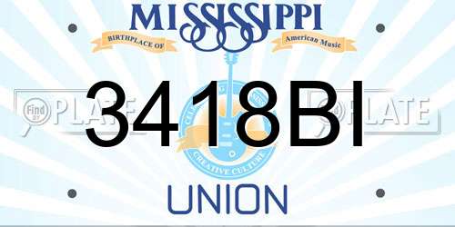 3418BI Mississippi License Plate