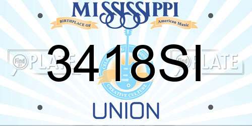 3418SI Mississippi License Plate