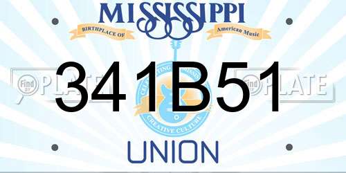 341B51 Mississippi License Plate