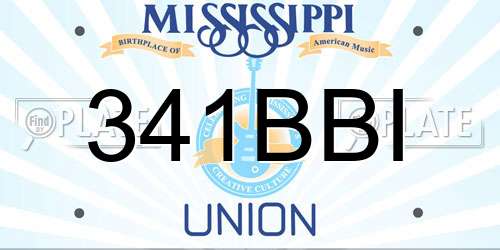 341BBI Mississippi License Plate
