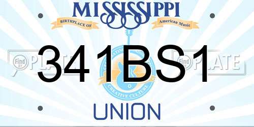 341BS1 Mississippi License Plate