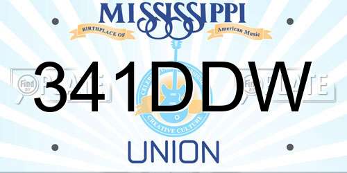 341DDW Mississippi License Plate