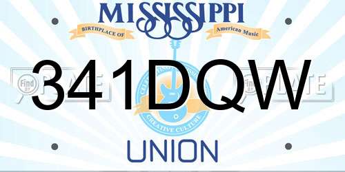 341DQW Mississippi License Plate
