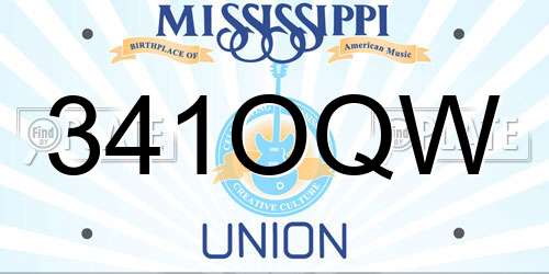 341OQW Mississippi License Plate