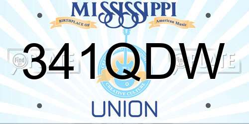341QDW Mississippi License Plate