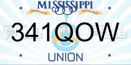 341QOW Mississippi License Plate
