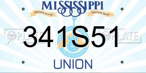341S51 Mississippi License Plate