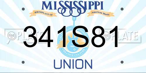 341S81 Mississippi License Plate