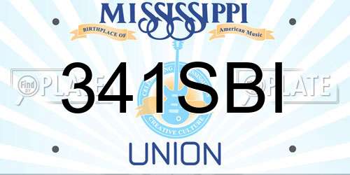 341SBI Mississippi License Plate