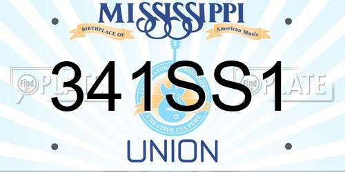 341SS1 Mississippi License Plate