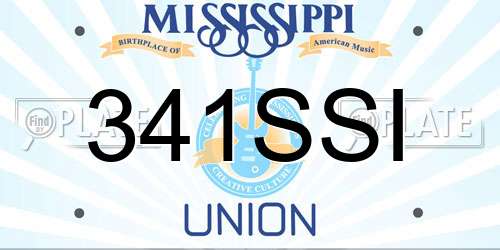 341SSI Mississippi License Plate