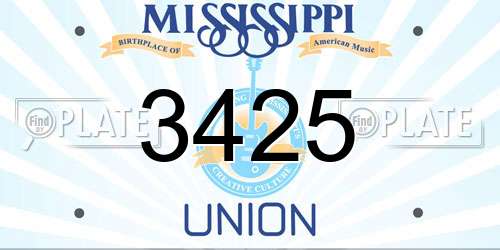 3425 Mississippi License Plate
