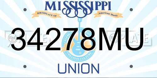 34278MU Mississippi License Plate