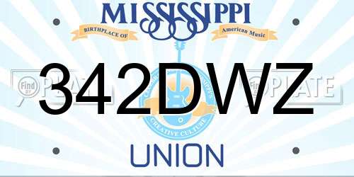 342DWZ Mississippi License Plate