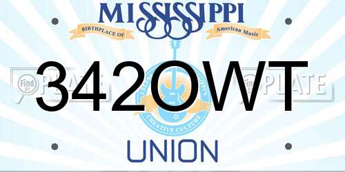 342OWT Mississippi License Plate