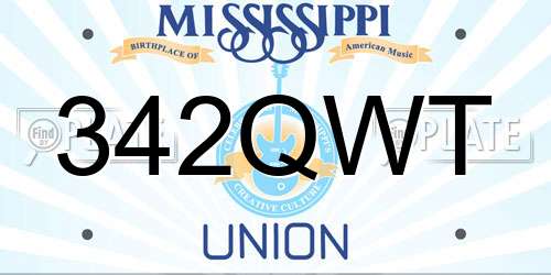 342QWT Mississippi License Plate