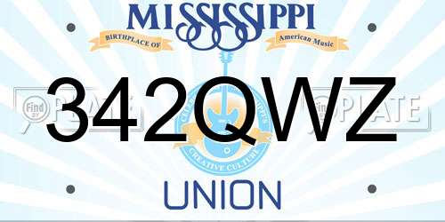 342QWZ Mississippi License Plate