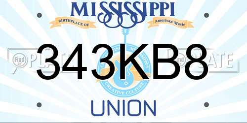 343KB8 Mississippi License Plate